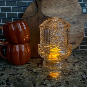 Indiana Glass Stars & Bars Fairy Lamp